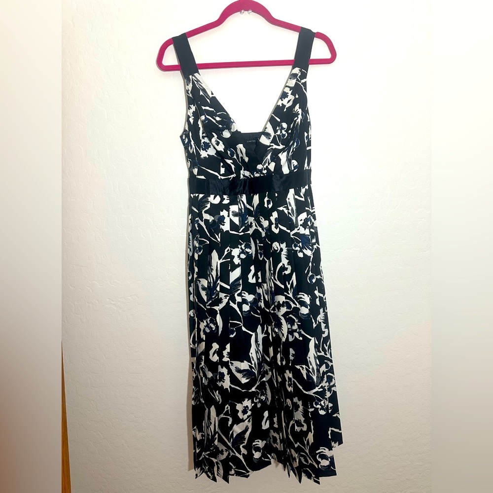 Elegant Black and White Floral Dress